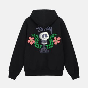 Sudadera con Capucha Stüssy Skull Crest Hombre Negras